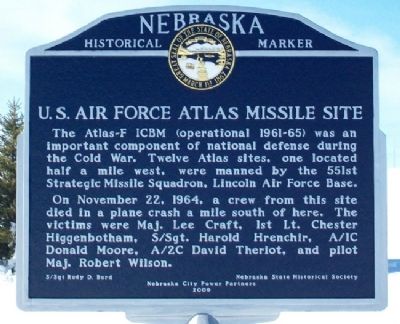 U.S. Air Force Atlas Missile Site Marker. Click for full size. U.S. Air Force Atlas Missile Site Marker image. Click for full size.
