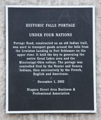 Historic Falls Portage Marker. Click for full size. Historic Falls Portage Marker image. Click for full size.