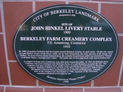 Site of John Hinkel Livery Stable, 1900 Marker. Click for full size. Site of John Hinkel Livery Stable, 1900 Marker image. Click for full size.