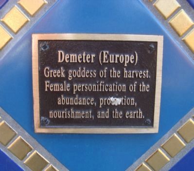 Demeter Plaque Located on the Gaia Building. Click for full size. Demeter Plaque Located on the Gaia Building image. Click for full size.