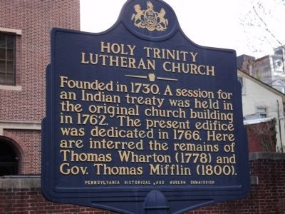 Holy Trinity Lutheran Church Marker. Click for full size. Holy Trinity Lutheran Church Marker image. Click for full size.