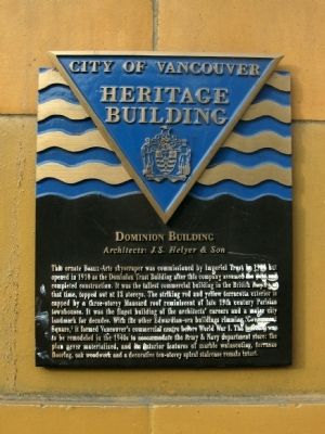 Dominion Building Marker image. Click for full size.