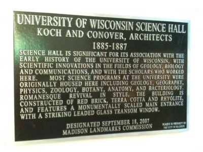 Science Hall Marker. Click for full size. Science Hall Marker image. Click for full size.