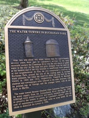 The Water Towers in Buchanan Park Marker image. Click for full size.