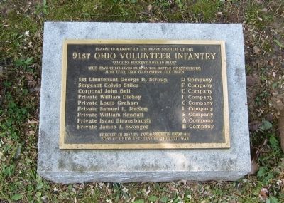 91st Ohio Volunteer Infantry Marker image. Click for full size.