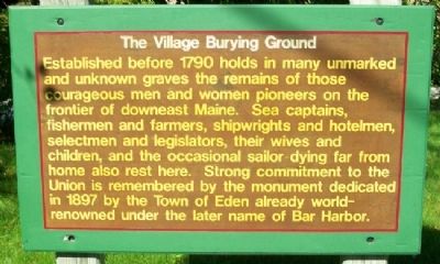 The Village Burying Ground Marker. Click for full size. The Village Burying Ground Marker image. Click for full size.