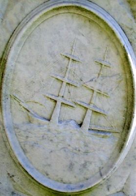 Ship Engraving on Hamor Gravestone in Village Burying Ground image. Click for full size.