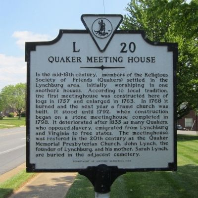 Quaker Meeting House Marker. Click for full size. Quaker Meeting House Marker image. Click for full size.