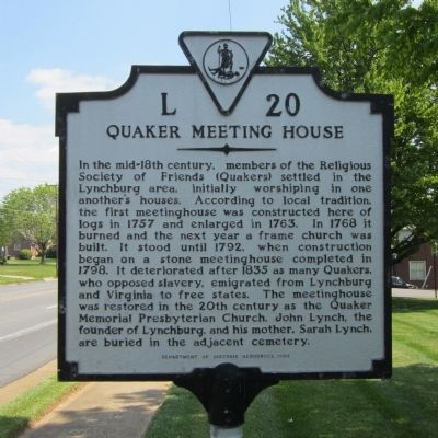 Quaker Meeting House Marker image. Click for full size.