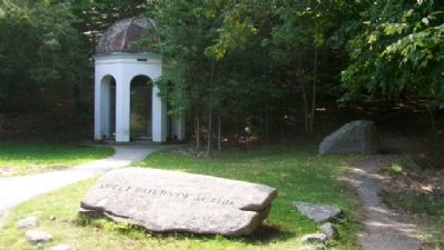 Sieur de Monts Spring House and "Sweet Waters of Acadia" Engraved Rock image. Click for full size.