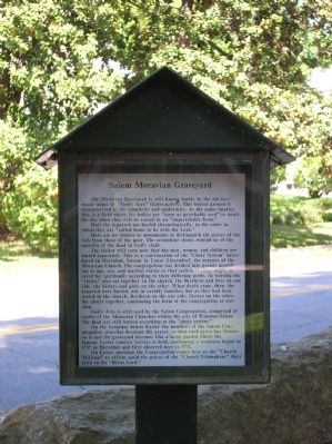Salem Moravian Graveyard Marker. Click for full size. Salem Moravian Graveyard Marker image. Click for full size.