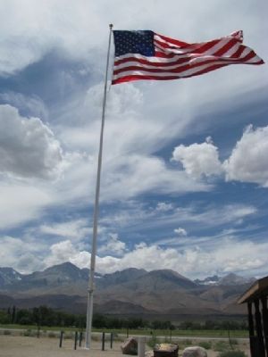 Big Pine Veterans Memorial Flagpole image. Click for full size.