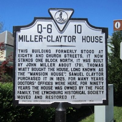 Miller-Claytor House Marker image. Click for full size.