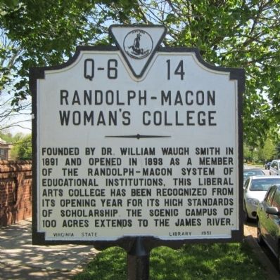 Randolph-Macon Woman's College Marker. Click for full size. Randolph-Macon Woman's College Marker image. Click for full size.