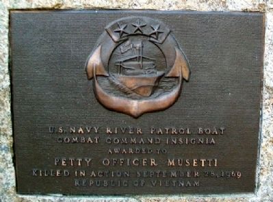 Joseph T. Musetti Jr. Marker at Veterans Memorial Park image. Click for full size.