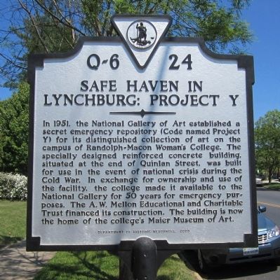 Safe Haven in Lynchburg: Project Y Marker image. Click for full size.