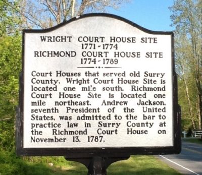 Wright Court House Site 1771-1774 — Richmond Court House Site 1774-1789 Marker image. Click for full size.