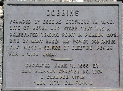 Town of Dobbins plaque image. Click for full size.