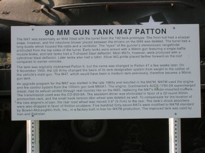90 MM Gun Tank M47 Patton Marker image. Click for full size.