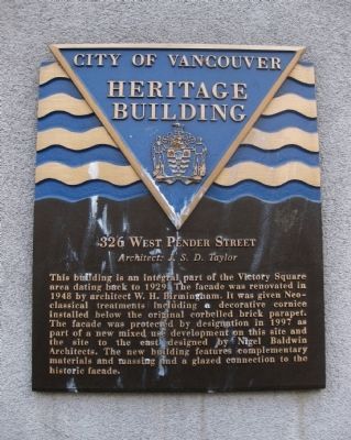 326 West Pender Street Marker. Click for full size. 326 West Pender Street Marker image. Click for full size.