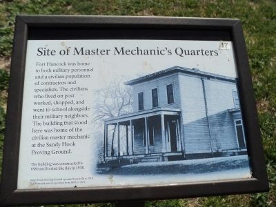 Site of Master Mechanic’s Quarters Marker. Click for full size. Site of Master Mechanic’s Quarters Marker image. Click for full size.