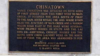 Napa's China Town Marker image. Click for full size.