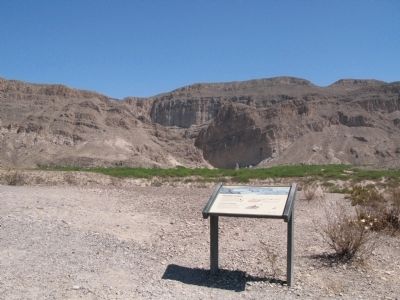 Boquillas Canyon Marker, Boquillas Canyon in distance image. Click for full size.
