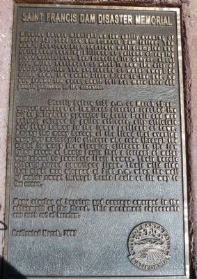 Saint Francis Dam Disaster Memorial image. Click for full size.