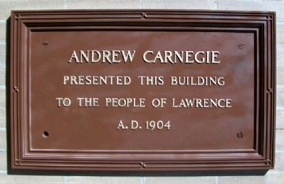 Lawrence City [Carnegie] Library Marker image. Click for more information.