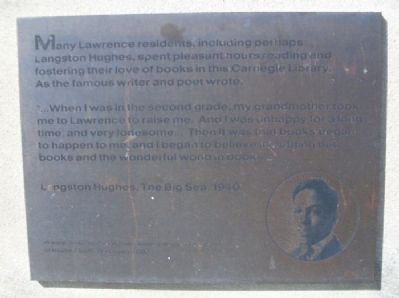 Langston Hughes and the Carnegie Library Marker image. Click for full size.