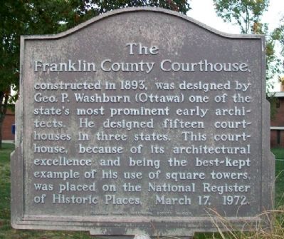 The Franklin County Courthouse Marker image. Click for full size.