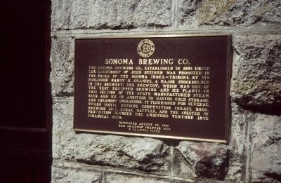Sonoma Brewing Company Marker. Click for full size. Sonoma Brewing Company Marker image. Click for full size.