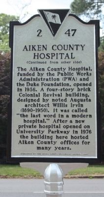 Aiken County Hospital Marker image. Click for full size.