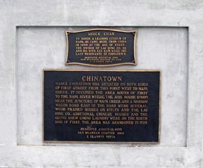 Napa's China Town and Shuck Chan Markers image. Click for full size.