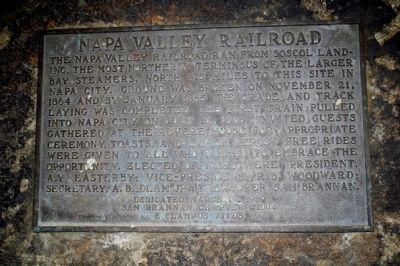 Napa Valley Railroad Marker image. Click for full size.