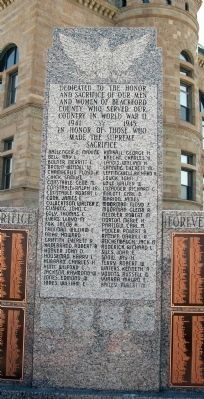Center Panel - - Blackford County W.W. II Honor Roll Marker image. Click for full size.