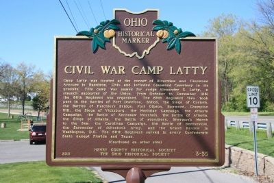 Civil War Camp Latty Marker image. Click for full size.