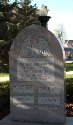 Adams County Veterans Memorial Marker image. Click for full size.