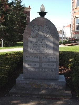 Full View - - Adams County Veterans Memorial Marker image. Click for full size.