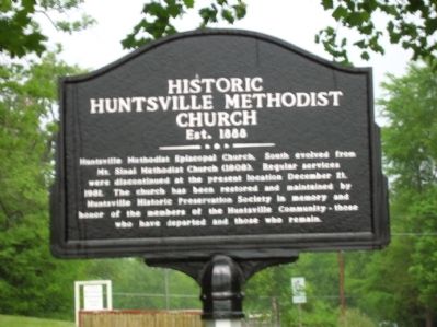 Historic Huntsville Methodist Church Marker. Click for full size. Historic Huntsville Methodist Church Marker image. Click for full size.