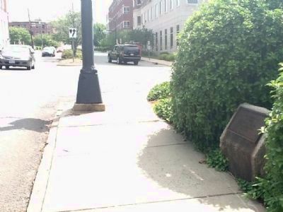 Former Dividing Line Between Winston and Salem Marker. Click for full size. Former Dividing Line Between Winston and Salem Marker image. Click for full size.