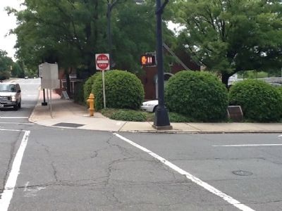 Former Dividing Line Between Winston and Salem Marker. Click for full size. Former Dividing Line Between Winston and Salem Marker image. Click for full size.