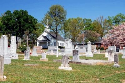 Flat Rock Cemetery Looking East<br>Flat Rock Presbyterian Church in Distance image. Click for full size.