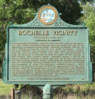 Rochelle Vicinity Marker, reverse text image. Click for full size.