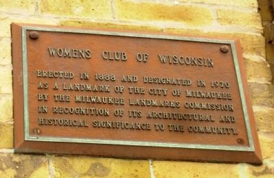Womens Club of Wisconsin Marker. Click for full size. Womens Club of Wisconsin Marker image. Click for full size.
