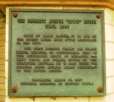 The Prospect Avenue “Spite” House Marker image. Click for full size.