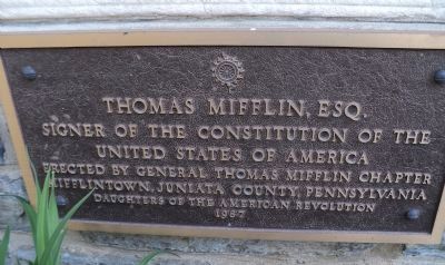Thomas Mifflin, Esq. Marker. Click for full size. Thomas Mifflin, Esq. Marker image. Click for full size.