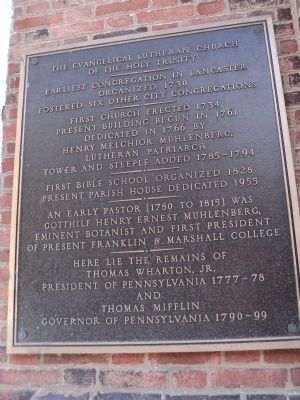 The Evangelic Lutheran Church of the Holy Trinity Marker image. Click for full size.
