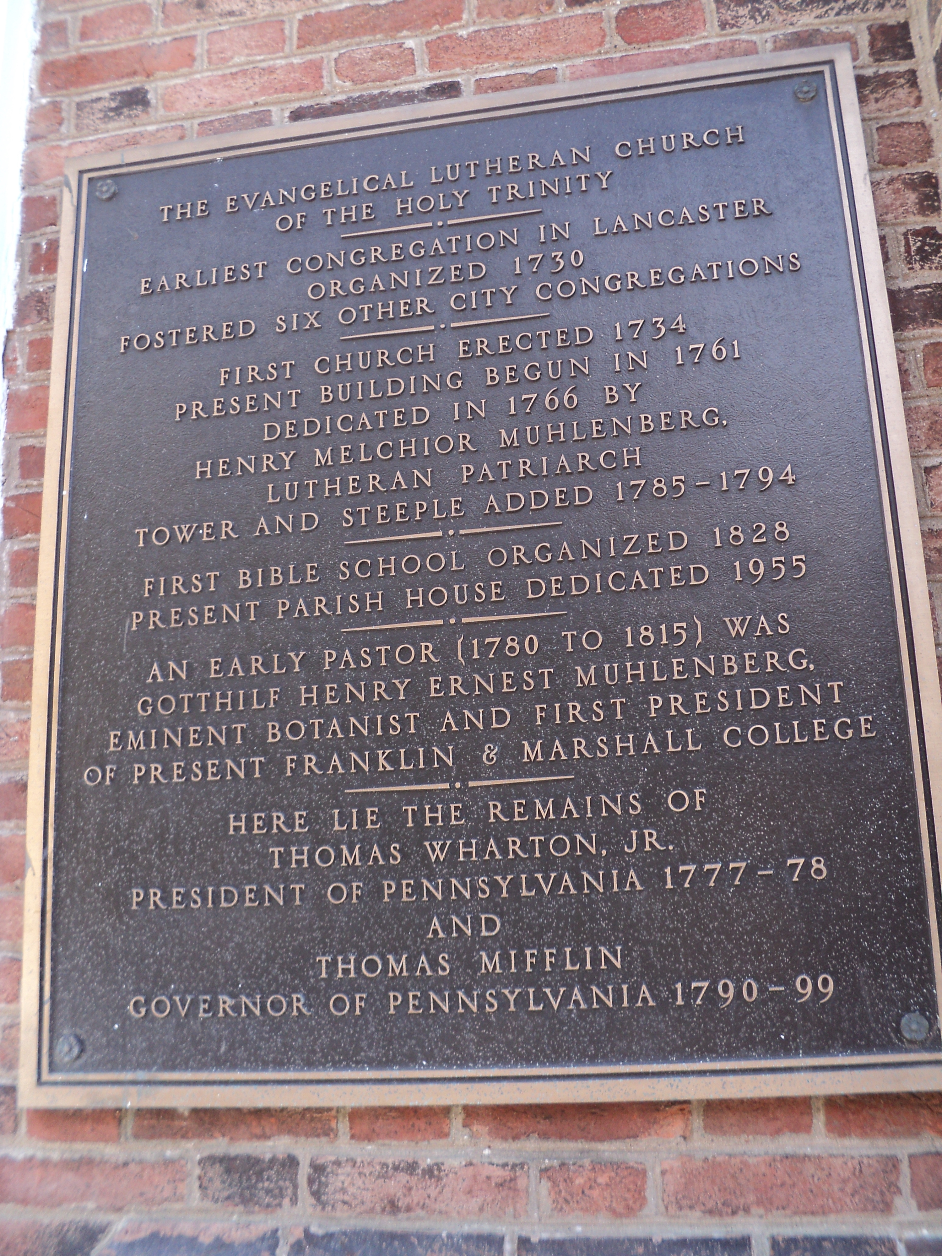 The Evangelic Lutheran Church of the Holy Trinity Marker