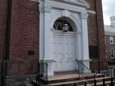 Markers at the Holy Trinity Lutheran Church image. Click for full size.